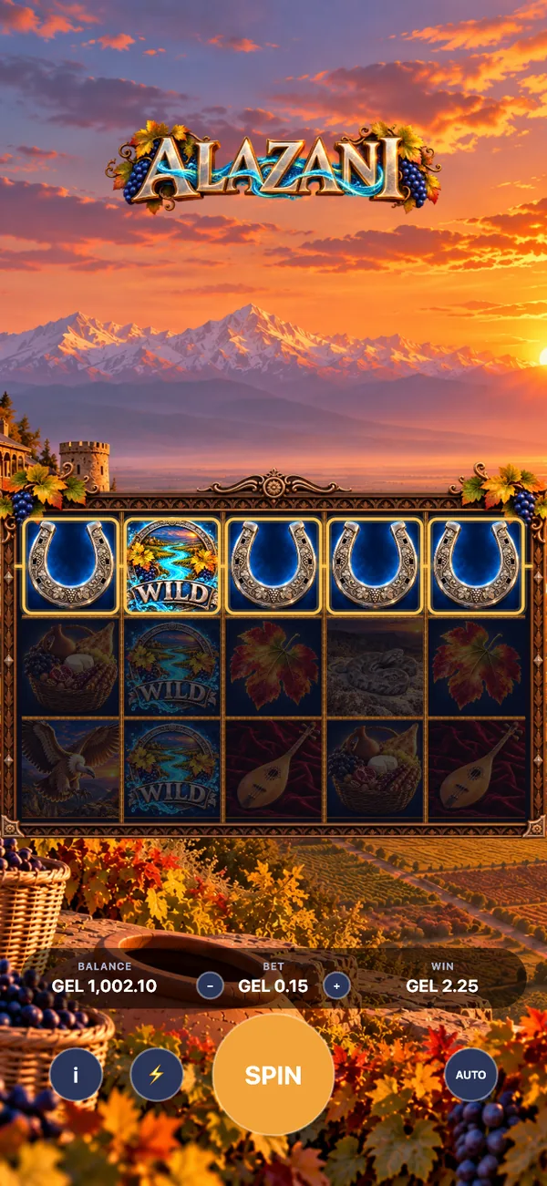 Alazani — The same game upright on a phone