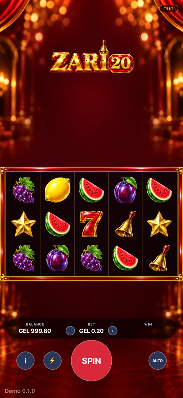 Zari 20 — The same game upright on a phone