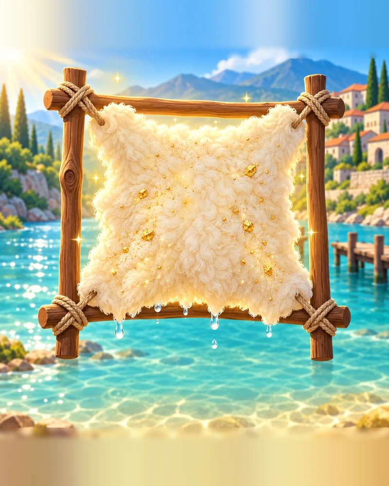 Phasis — the golden fleece stretched on a wooden frame over the river at Colchis